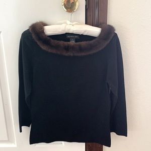 Silk sweater with genuine mink collar. Never worn.
